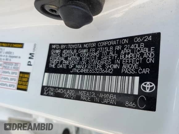 2025 Toyota Corolla XSE z VIN JTNC4MBE6S3236442, wystawiony jako Copart lot #60049825 z przebiegiem 26 780 mil mil oraz Szkoda całkowita • Salvage title. Historia ofert i sprzedaży dostępna na DreamBid. Obrazek 12.