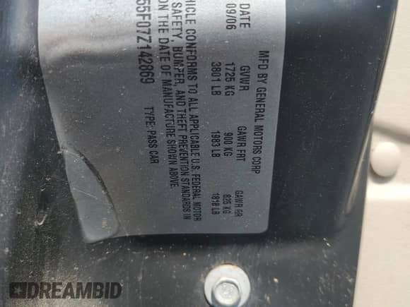 2007 Saturn ION ION 3 with VIN 1G8AL55F07Z142869, listed as a Copart auction lot 64108485 with 111,345 mi miles and Salvage title. Bid and sale history available at DreamBid. Image 12.