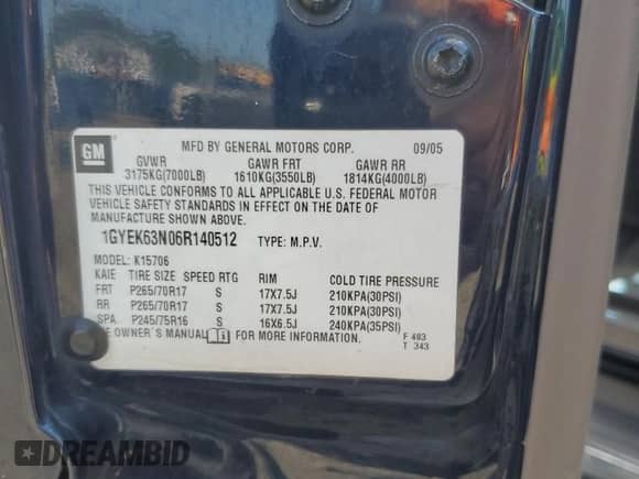 2006 Cadillac Escalade z VIN 1GYEK63N06R140512, wystawiony jako Copart lot #81570395 z przebiegiem 246 010 mil mil oraz Czysty tytuł • Clean title. Historia ofert i sprzedaży dostępna na DreamBid. Obrazek 13.