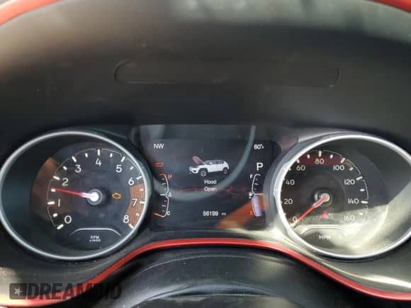 2020 Jeep Compass Trailhawk with VIN 3C4NJDDBXLT163395, listed as a Copart auction lot 81366435 with 56,199 mi miles and Salvage title. Bid and sale history available at DreamBid. Image 9.