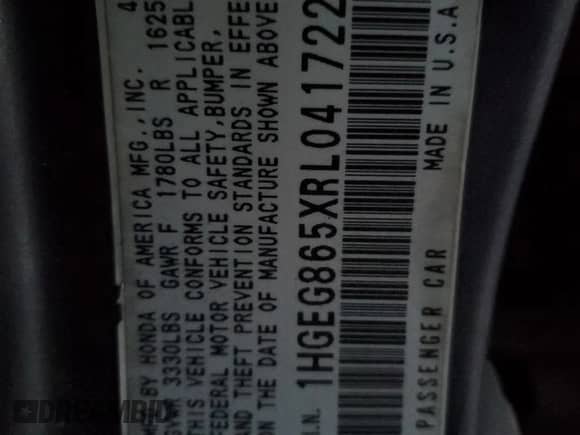 1994 Honda Civic with VIN 1HGEG865XRL041722, listed as a Copart auction lot 82784693 with 173,368 mi miles and Salvage title. Bid and sale history available at DreamBid. Image 13.