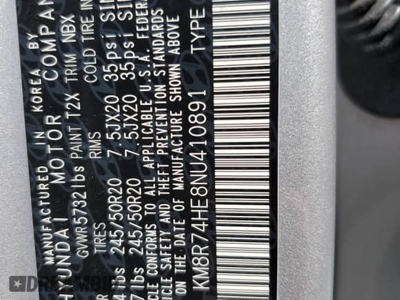 2022 Hyundai Palisade Calligraphy с VIN KM8R74HE8NU410891, выставлен на аукционе Copart как лот 73866964 с пробегом Не указан миль и На запчасти • Non repairable. История ставок и продаж доступна на DreamBid. Изображение 14.