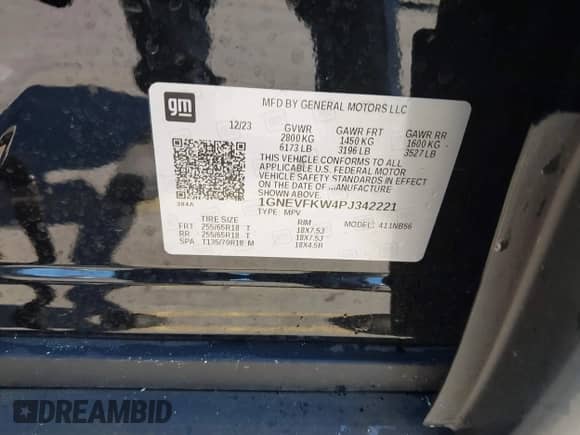 2023 Chevrolet Traverse LS with VIN 1GNEVFKW4PJ342221, listed as a IAAI auction lot 42864759 with Not provided miles and . Bid and sale history available at DreamBid. Image 9.