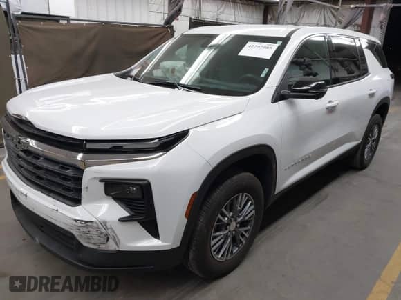 2024 Chevrolet Traverse FWD LS z VIN 1GNEREKS5RJ238187, wystawiony jako IAAI lot #42202085 z przebiegiem 11 264 mil mil oraz . Historia ofert i sprzedaży dostępna na DreamBid. Obrazek 2.