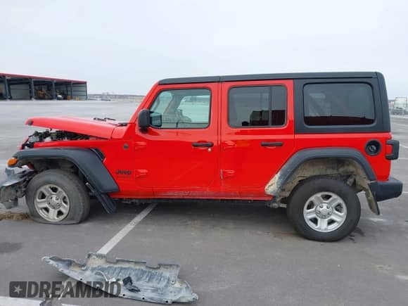 2022 Jeep Wrangler Unlimited Sport with VIN 1C4HJXKN6NW149177, listed as a IAAI auction lot 41509598 with 104,609 mi miles and . Bid and sale history available at DreamBid. Image 14.