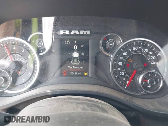2023 Ram 1500 Big Horn with VIN 1C6RRFBG4PN599435, listed as a IAAI auction lot 42394418 with 25,489 mi miles and . Bid and sale history available at DreamBid. Image 7.