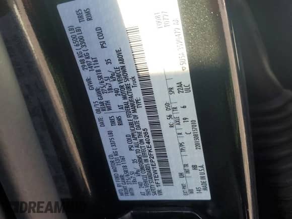 2015 Ford F-150 XLT с VIN 1FTEW1EP2FKE40265, выставлен на аукционе Copart как лот 86590725 с пробегом 174 822 миль миль и Чистый • Clean title. История ставок и продаж доступна на DreamBid. Изображение 12.