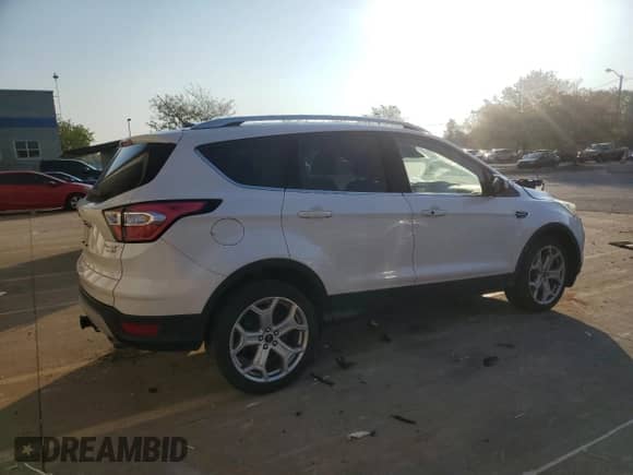 2017 Ford Escape Titanium with VIN 1FMCU9J97HUD74138, listed as a Copart auction lot 80317255 with 45,839 mi miles and Salvage title. Bid and sale history available at DreamBid. Image 3.