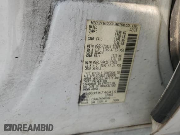 2018 Nissan Frontier SV с VIN 1N6AD0ER8JN746455, выставлен на аукционе Copart как лот 81215305 с пробегом 137 619 миль миль и Списание • Salvage title. История ставок и продаж доступна на DreamBid. Изображение 12.