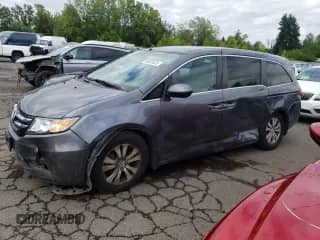 2014 Honda Odyssey EX with VIN 5FNRL5H48EB057915, listed as a Copart auction lot 68020325 with 101,377 mi miles and Salvage title. Bid and sale history available at DreamBid. Image 1.