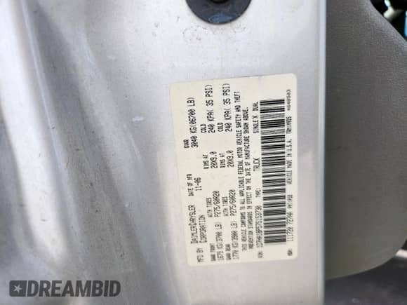 2007 Dodge 1500 ST with VIN 1D7HA18P57S153730, listed as a Copart auction lot 82303205 with Not provided miles and Clean title. Bid and sale history available at DreamBid. Image 12.
