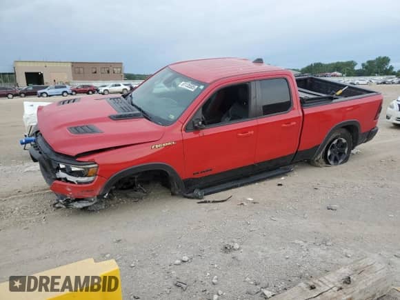 2019 Ram 1500 Rebel z VIN 1C6SRFET4KN831051, wystawiony jako Copart lot #61135505 z przebiegiem 77 330 mil mil oraz Szkoda całkowita • Salvage title. Historia ofert i sprzedaży dostępna na DreamBid. Obrazek 1.