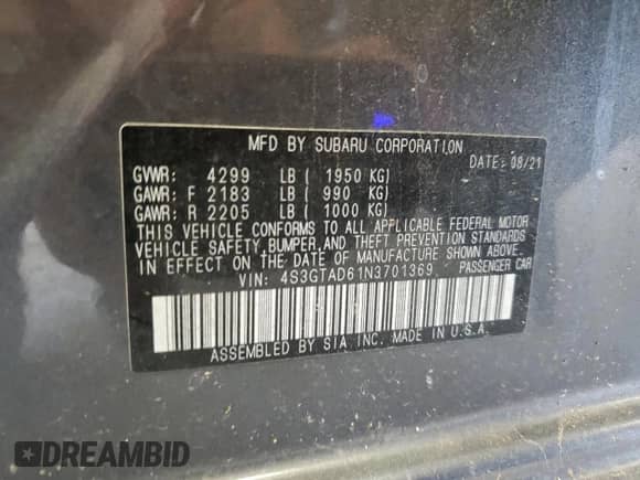 2022 Subaru Impreza Premium z VIN 4S3GTAD61N3701369, wystawiony jako Copart lot #66672575 z przebiegiem 70 610 mil mil oraz Szkoda całkowita • Salvage title. Historia ofert i sprzedaży dostępna na DreamBid. Obrazek 12.