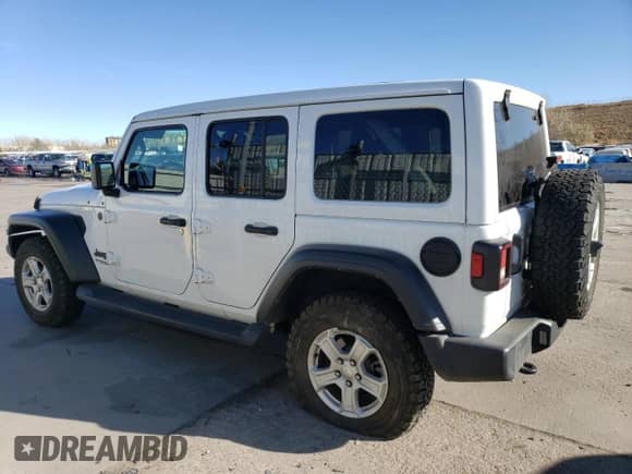 2022 Jeep Wrangler Unlimited Sport S с VIN 1C4HJXDN7NW183867, выставлен на аукционе Copart как лот 81642054 с пробегом 73 203 миль миль и Списание • Salvage title. История ставок и продаж доступна на DreamBid. Изображение 2.