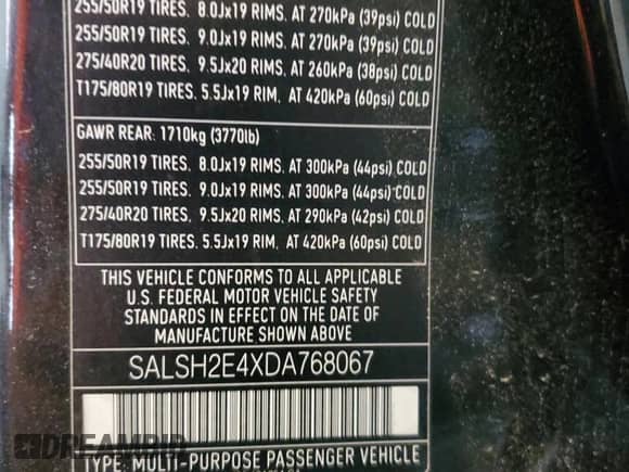 2013 Land Rover Range Rover Sport SC с VIN SALSH2E4XDA768067, выставлен на аукционе Copart как лот 81681255 с пробегом Не указан миль и Списание • Salvage title. История ставок и продаж доступна на DreamBid. Изображение 13.