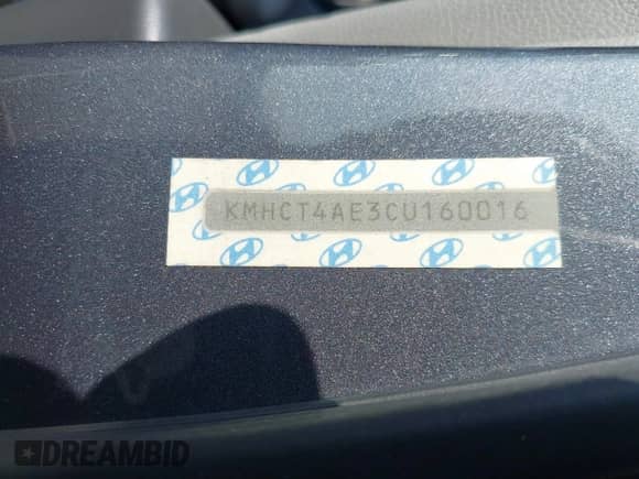 2012 Hyundai Accent GLS with VIN KMHCT4AE3CU160016, listed as a IAAI auction lot 43286486 with 235,591 mi miles and . Bid and sale history available at DreamBid. Image 9.