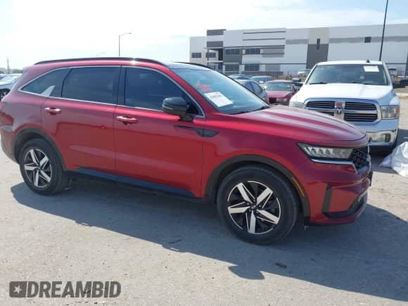 2021 Kia Sorento EX with VIN 5XYRH4LF2MG035520, listed as a IAAI auction lot 43082282 with 95,850 mi miles and . Bid and sale history available at DreamBid. Image 1.