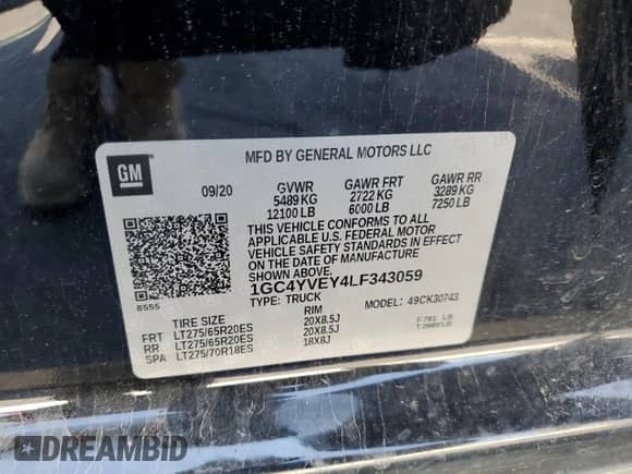 2020 Chevrolet Silverado 3500HD High Country с VIN 1GC4YVEY4LF343059, выставлен на аукционе Copart как лот 80447925 с пробегом Не указан миль и Списание • Salvage title. История ставок и продаж доступна на DreamBid. Изображение 13.