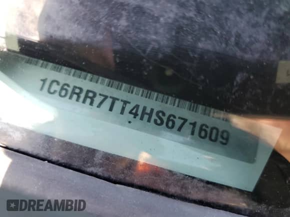 2017 Ram 1500 Big Horn with VIN 1C6RR7TT4HS671609, listed as a Copart auction lot 51079155 with 106,355 mi miles and Clean title. Bid and sale history available at DreamBid. Image 14.