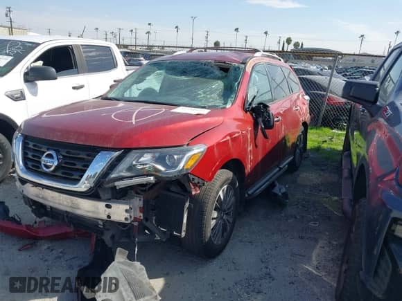 2019 Nissan Pathfinder SL with VIN 5N1DR2MN0KC641655, listed as a IAAI auction lot 41241625 with 95,545 mi miles and . Bid and sale history available at DreamBid. Image 2.