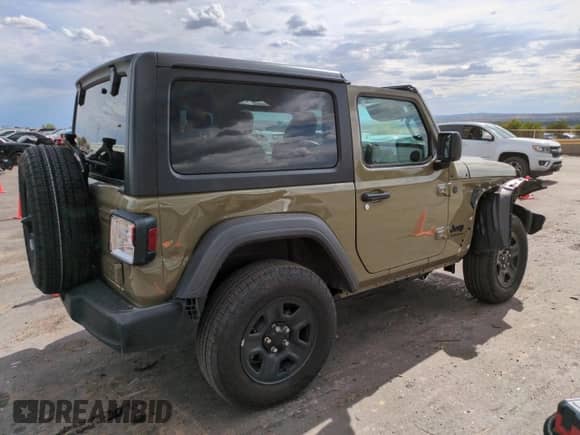 2025 Jeep Wrangler Sport с VIN 1C4PJXAN9SW561778, выставлен на аукционе Copart как лот 65634215 с пробегом 3 230 миль миль и Списание • Salvage title. История ставок и продаж доступна на DreamBid. Изображение 3.