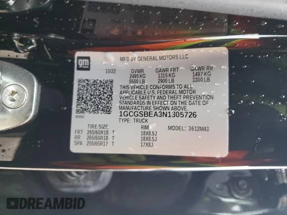 2022 Chevrolet Colorado 2WD Work Truck с VIN 1GCGSBEA3N1305726, выставлен на аукционе Copart как лот 45886235 с пробегом 31 105 миль миль и Чистый • Clean title. История ставок и продаж доступна на DreamBid. Изображение 12.