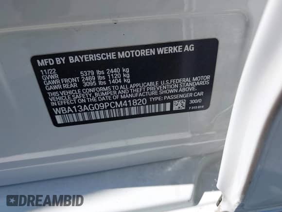 2023 BMW 5 Series 530e с VIN WBA13AG09PCM41820, выставлен на аукционе IAAI как лот 42409541 с пробегом 17 715 миль миль и . История ставок и продаж доступна на DreamBid. Изображение 9.