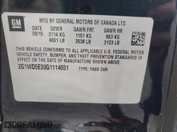 2016 Chevrolet Impala Police Police с VIN 2G1WD5E39G1114651, выставлен на аукционе Copart как лот 64431115 с пробегом 92 379 миль миль и Списание • Salvage title. История ставок и продаж доступна на DreamBid. Изображение 12.
