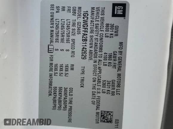 2011 Chevrolet Express Cargo с VIN 1GCWGFFA2B1142629, выставлен на аукционе Copart как лот 82436775 с пробегом 197 796 миль миль и Чистый • Clean title. История ставок и продаж доступна на DreamBid. Изображение 13.