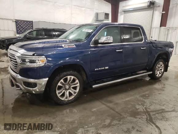 2020 Ram 1500 Longhorn with VIN 1C6SRFKM1LN361057, listed as a Copart auction lot 88070815 with 132,754 mi miles and Salvage title. Bid and sale history available at DreamBid. Image 1.