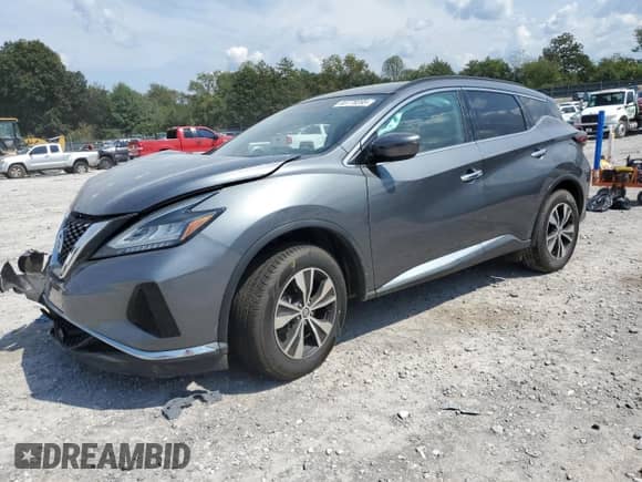2020 Nissan Murano SV with VIN 5N1AZ2BS3LN105252, listed as a Copart auction lot 80778395 with 86,764 mi miles and Salvage title. Bid and sale history available at DreamBid. Image 1.