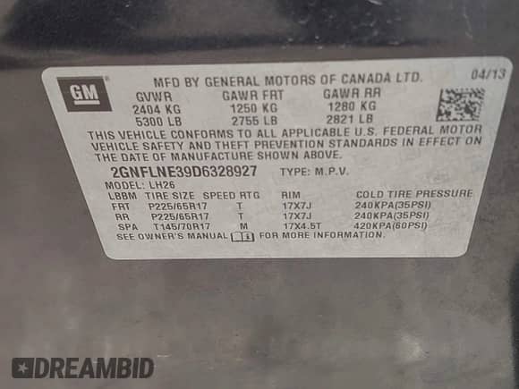 2013 Chevrolet Equinox LT z VIN 2GNFLNE39D6328927, wystawiony jako IAAI lot #42027632 z przebiegiem 240 619 mil mil oraz . Historia ofert i sprzedaży dostępna na DreamBid. Obrazek 9.