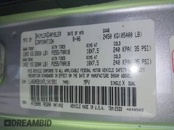 2007 Jeep Wrangler Unlimited Sahara z VIN 1J4GA591X7L101991, wystawiony jako IAAI lot #43233527 z przebiegiem 156 024 mil mil oraz . Historia ofert i sprzedaży dostępna na DreamBid. Obrazek 9.