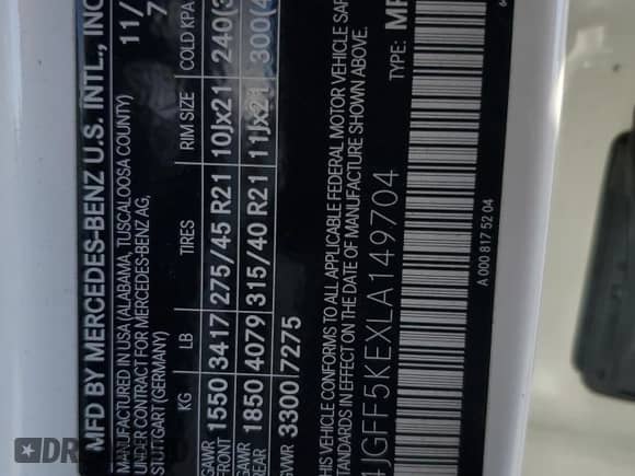 2020 Mercedes-Benz GLS 450 z VIN 4JGFF5KEXLA149704, wystawiony jako Copart lot #80638525 z przebiegiem 52 498 mil mil oraz Szkoda całkowita • Salvage title. Historia ofert i sprzedaży dostępna na DreamBid. Obrazek 13.
