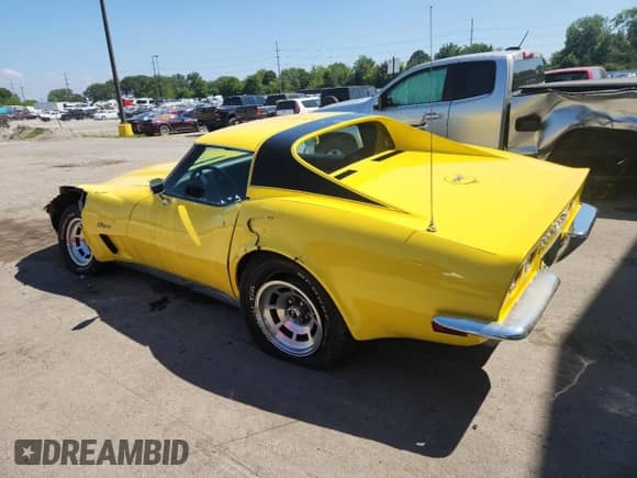 1973 Chevrolet Corvette with VIN 1Z37J3S409033, listed as a Copart auction lot 68823005 with 61,167 mi miles and Salvage title. Bid and sale history available at DreamBid. Image 2.