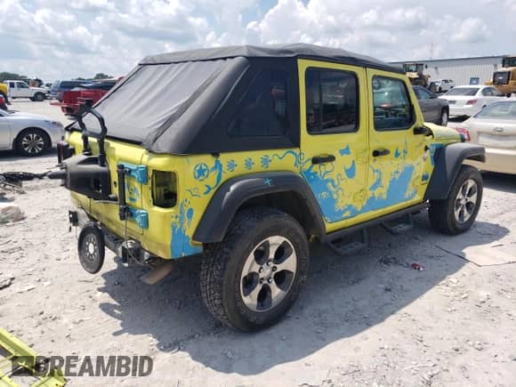 2023 Jeep Wrangler Willys with VIN 1C4HJXDN6PW681464, listed as a Copart auction lot 68998725 with 36,995 mi miles and Salvage title. Bid and sale history available at DreamBid. Image 3.