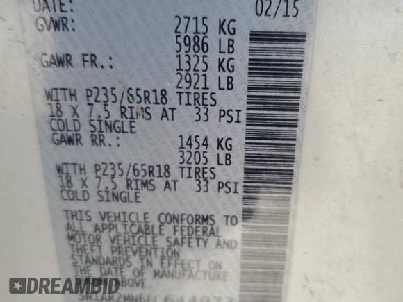 2015 Nissan Pathfinder S z VIN 5N1AR2MN6FC644973, wystawiony jako Copart lot #62038435 z przebiegiem 177 506 mil mil oraz Szkoda całkowita • Salvage title. Historia ofert i sprzedaży dostępna na DreamBid. Obrazek 13.