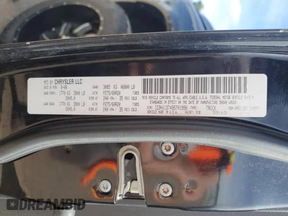 2009 Dodge 1500 SLT with VIN 1D3HV13T49S701990, listed as a Copart auction lot 71751305 with 185,287 mi miles and Non repairable. Bid and sale history available at DreamBid. Image 12.