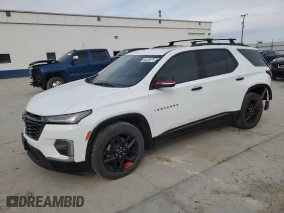 2022 Chevrolet Traverse Premier with VIN 1GNEVKKW7NJ147980, listed as a Copart auction lot 54220875 with 38,503 mi miles and Non repairable. Bid and sale history available at DreamBid. Image 1.