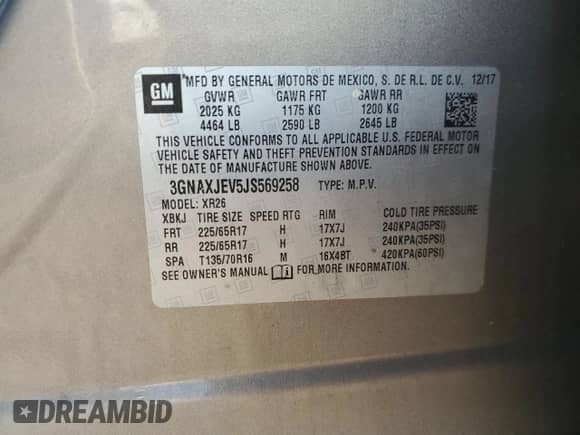 2018 Chevrolet Equinox LT with VIN 3GNAXJEV5JS569258, listed as a Copart auction lot 80761075 with 118,250 mi miles and Clean title. Bid and sale history available at DreamBid. Image 13.