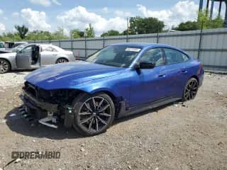 2025 BMW i4 xDrive40 with VIN WBY43HD07SFU58618, listed as a Copart auction lot 66215385 with 3,514 mi miles and Salvage title. Bid and sale history available at DreamBid. Image 1.