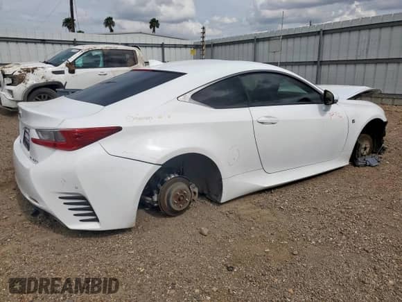2017 Lexus RC 200t with VIN JTHHA5BC2H5005590, listed as a Copart auction lot 66927625 with 129,959 mi miles and Salvage title. Bid and sale history available at DreamBid. Image 3.
