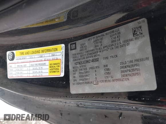 2017 GMC Sierra 1500 z VIN 1GTN2LEC8HZ148392, wystawiony jako IAAI lot #43015634 z przebiegiem 39 960 mil mil oraz . Historia ofert i sprzedaży dostępna na DreamBid. Obrazek 9.