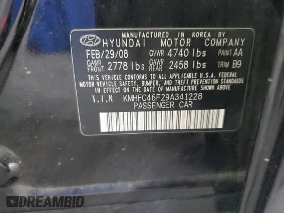 2009 Hyundai Azera Limited с VIN KMHFC46F29A341228, выставлен на аукционе Copart как лот 55204355 с пробегом 156 251 миль миль и Списание • Salvage title. История ставок и продаж доступна на DreamBid. Изображение 12.