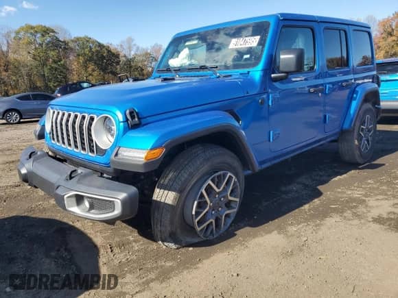 2025 Jeep Wrangler Sahara с VIN 1C4PJXENXSW526841, выставлен на аукционе Copart как лот 91047595 с пробегом 16 543 миль миль и Чистый • Clean title. История ставок и продаж доступна на DreamBid. Изображение 1.