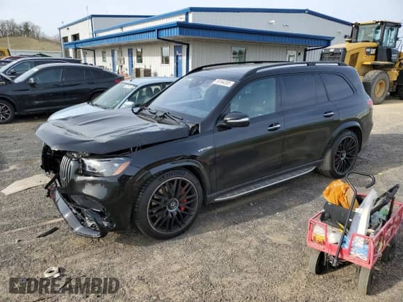 2023 Mercedes-Benz GLS 63 AMG z VIN 4JGFF8KE6PB015970, wystawiony jako Copart lot #55164205 z przebiegiem 47 150 mil mil oraz Szkoda całkowita • Salvage title. Historia ofert i sprzedaży dostępna na DreamBid. Obrazek 1.