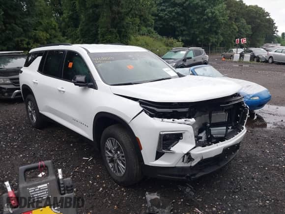2025 Chevrolet Traverse AWD LT z VIN 1GNEVGRS7SJ180490, wystawiony jako IAAI lot #42638525 z przebiegiem 4 344 mil mil oraz . Historia ofert i sprzedaży dostępna na DreamBid. Obrazek 1.