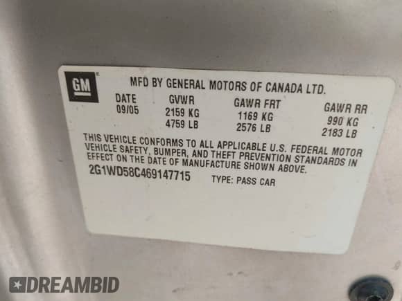 2006 Chevrolet Impala SS с VIN 2G1WD58C469147715, выставлен на аукционе IAAI как лот 42824242 с пробегом 162 971 миль миль и . История ставок и продаж доступна на DreamBid. Изображение 9.