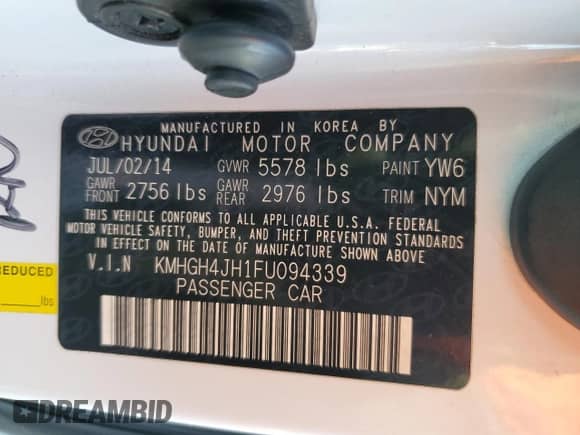 2015 Hyundai Equus Signature z VIN KMHGH4JH1FU094339, wystawiony jako Copart lot #88729095 z przebiegiem 124 376 mil mil oraz Szkoda całkowita • Salvage title. Historia ofert i sprzedaży dostępna na DreamBid. Obrazek 12.