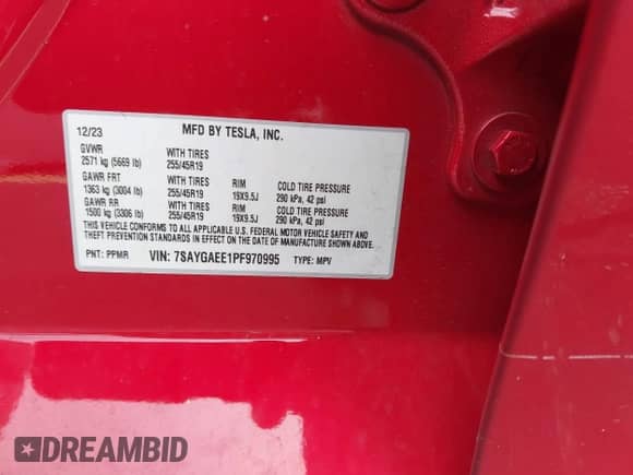 2023 Tesla Model Y Long Range с VIN 7SAYGAEE1PF970995, выставлен на аукционе IAAI как лот 43137426 с пробегом 28 668 миль миль и . История ставок и продаж доступна на DreamBid. Изображение 9.